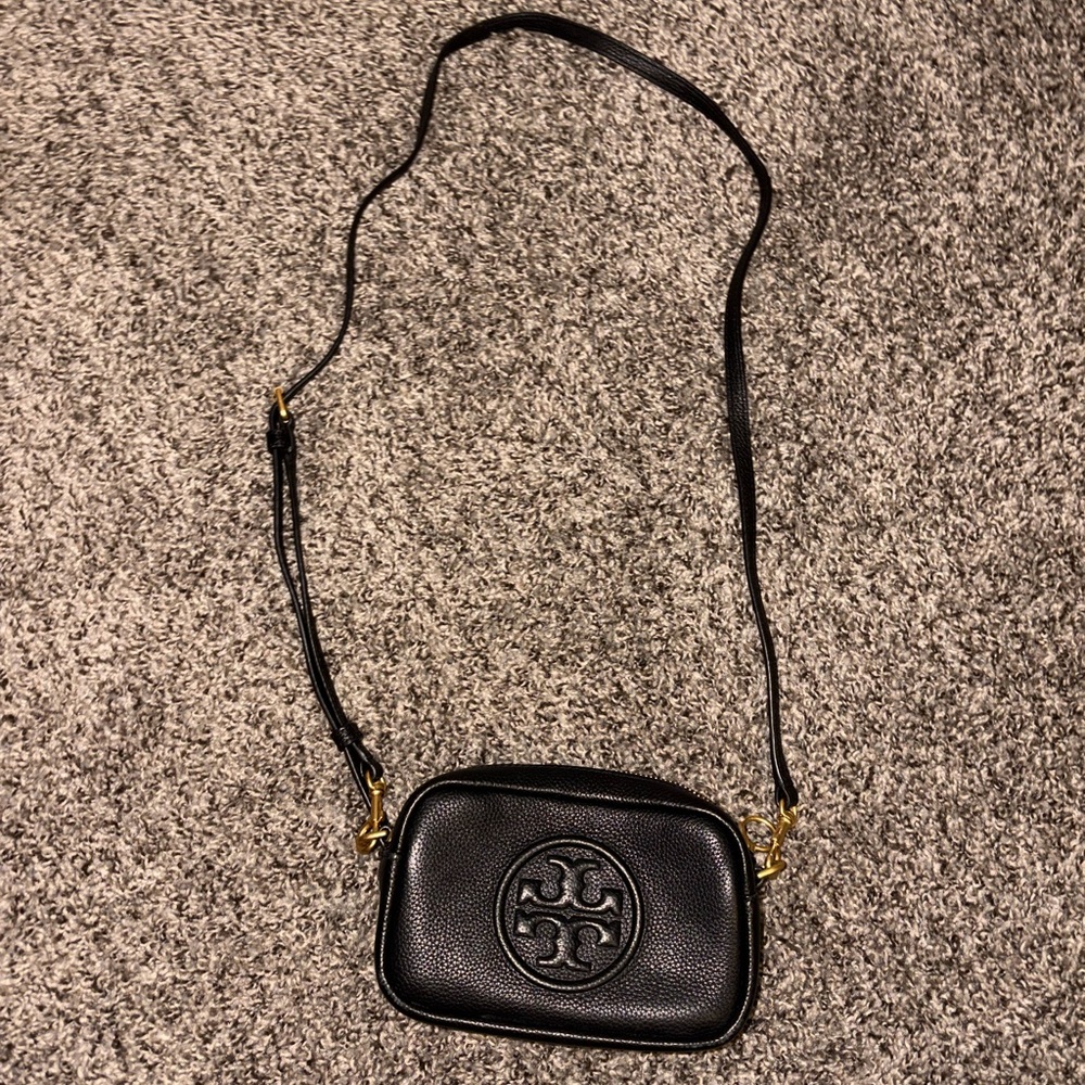 Tory Burch Black Pebbled Leather Crossbody